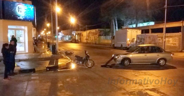 Choque en SAO entre un auto y una moto