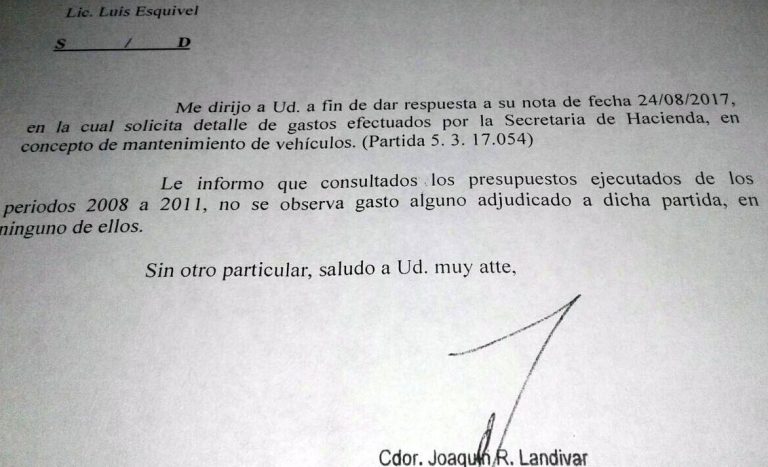 El Tribunal de Cuentas se expidió: no hubo gastos para vehículos particulares cuando Esquivel estaba en hacienda