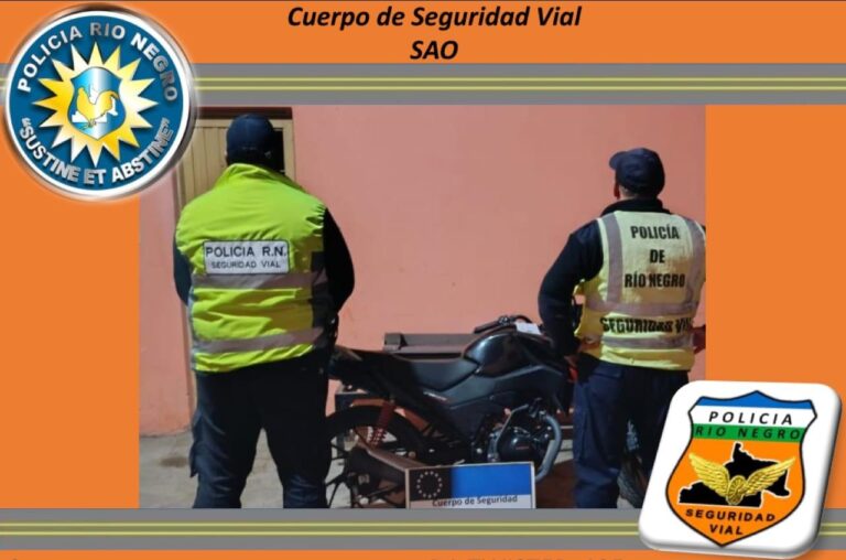 SAO: secuestran una moto robada durante un operativo de control en El Cruce
